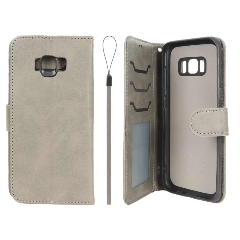 کیف موبایل مگنتی درجه یک داخل خز MNC Plus مدل Samsung Galaxy S8 - خاکستری - تصویر 2