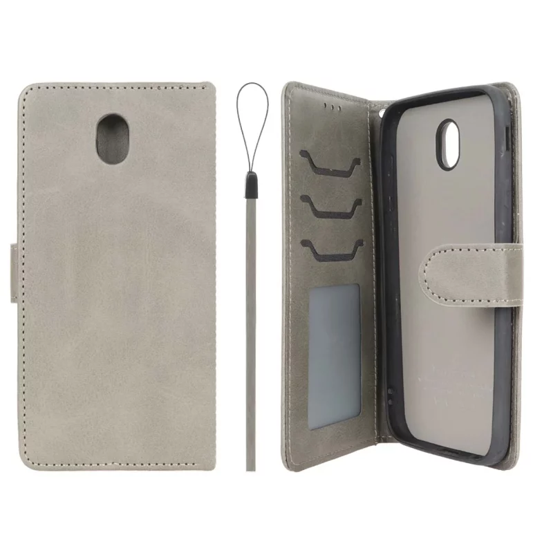 کیف موبایل مگنتی درجه یک داخل خز MNC Plus مدل Samsung Galaxy J7 Pro / J730 - خاکستری - تصویر 2