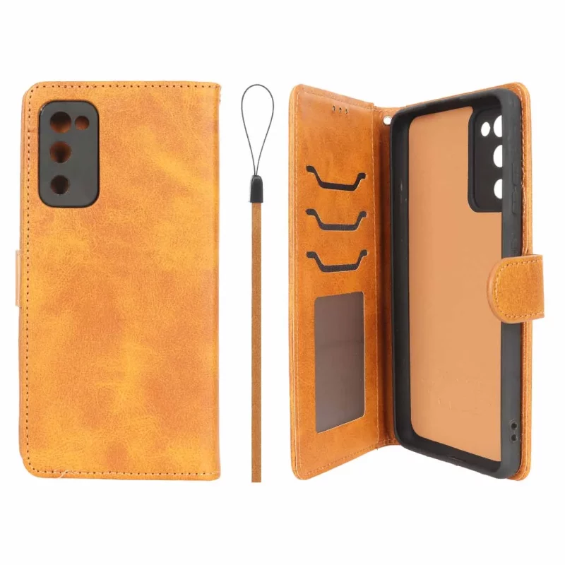 کیف موبایل مگنتی درجه یک داخل خز MNC Plus مدل Samsung Galaxy S20 FE - عسلی - تصویر 2