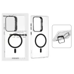 قاب اورجینال Q Series Bracket کریستالی Magsafe لنز استندشو Samsung Galaxy S25 Ultra - مشکی (پک دار)
