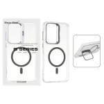 قاب اورجینال Q Series Bracket کریستالی Magsafe لنز استندشو Samsung Galaxy A56 / A36 - خاکستری (پک دار)