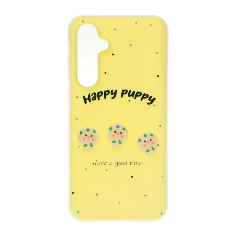 قاب Puppy دو لایه عروسک برجسته Samsung Galaxy A35 / A55 - زرد - تصویر 2
