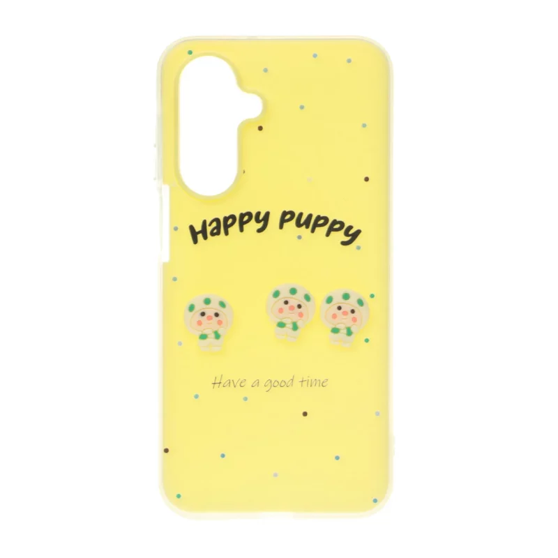 قاب Puppy دو لایه عروسک برجسته Samsung Galaxy A17 / A26 - زرد - تصویر 2