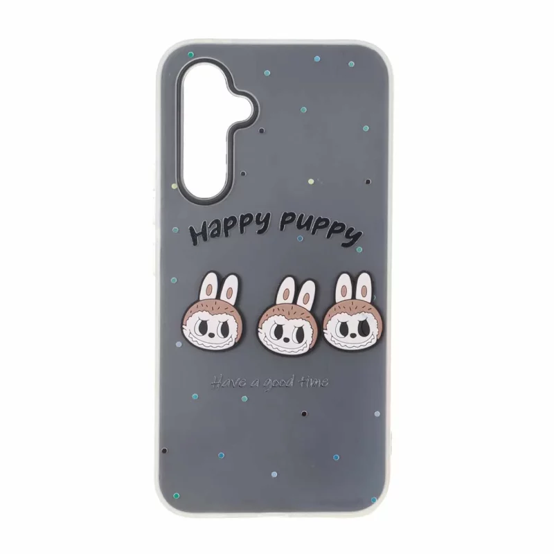قاب Puppy دو لایه عروسک برجسته Samsung Galaxy A54 - مشکی - تصویر 2
