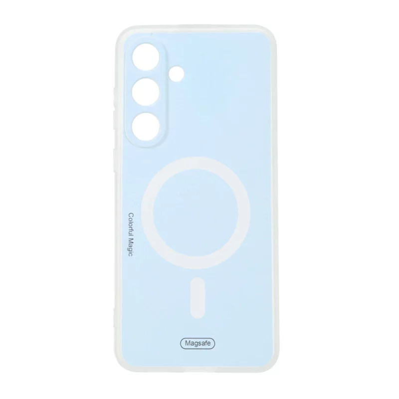 قاب Colorful Magic طرح مگ سیف محافظ لنزدار Samsung Galaxy S25 FE - آبی روشن - تصویر 2