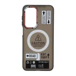 قاب Caution مات طرح مگ سیف دکمه متال Samsung Galaxy A17 / A26 - مشکی