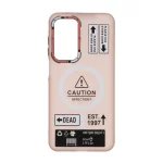قاب Caution مات طرح مگ سیف دکمه متال Samsung Galaxy A17 / A26 - صورتی