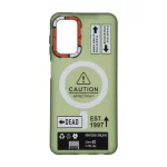 قاب Caution مات طرح مگ سیف دکمه متال Samsung Galaxy A13 4G / A13 5G / A04s / M13 4G / M23 / F13 - سبز