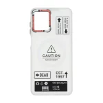 قاب Caution مات طرح مگ سیف دکمه متال Samsung Galaxy A07 - سفید
