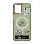 قاب Caution مات طرح مگ سیف دکمه متال Samsung Galaxy A07 - سبز