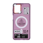 قاب Caution مات طرح مگ سیف دکمه متال Samsung Galaxy A07 - ارغوانی