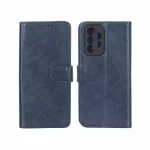 کیف چرمی موبایل مگنتی محافظ لنزدار Samsung Galaxy A33 - سرمه ای