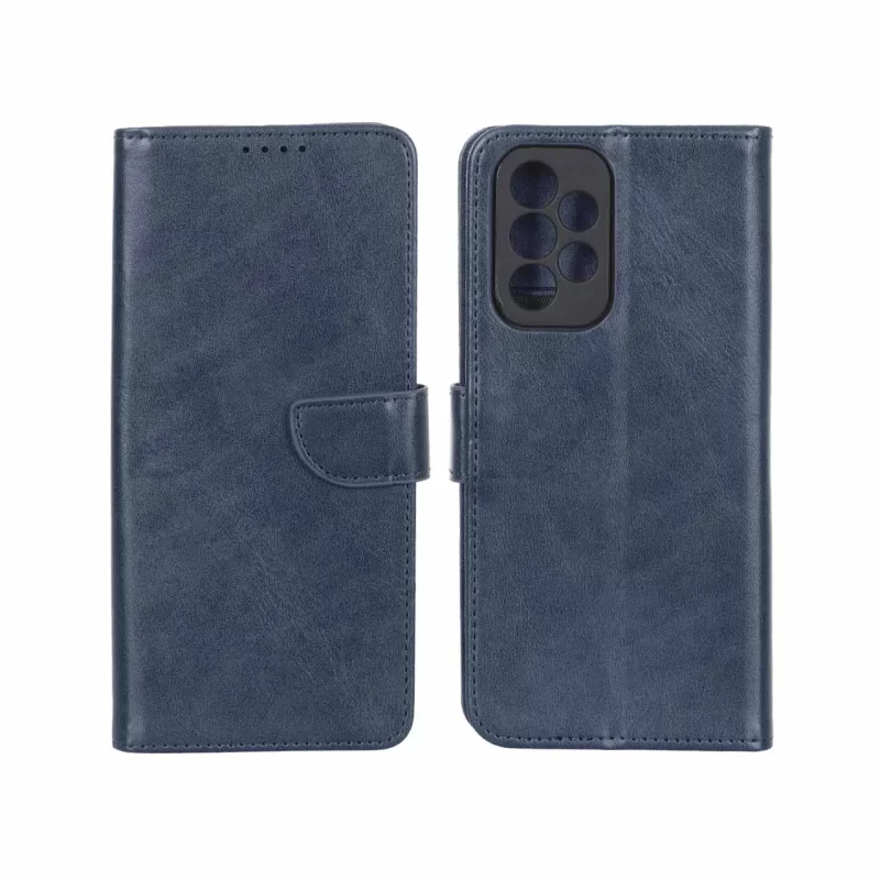 کیف چرمی موبایل مگنتی محافظ لنزدار Samsung Galaxy A33 - سرمه ای - تصویر 2