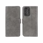 کیف چرمی موبایل مگنتی محافظ لنزدار Samsung Galaxy A33 - خاکستری