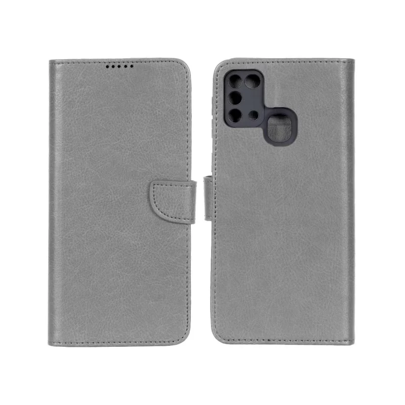 کیف چرمی موبایل مگنتی محافظ لنزدار KRF مدل Samsung Galaxy M31 - طوسی - تصویر 2
