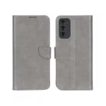 کیف چرمی موبایل مگنتی محافظ لنزدار KRF مدل Samsung Galaxy S20 FE - طوسی