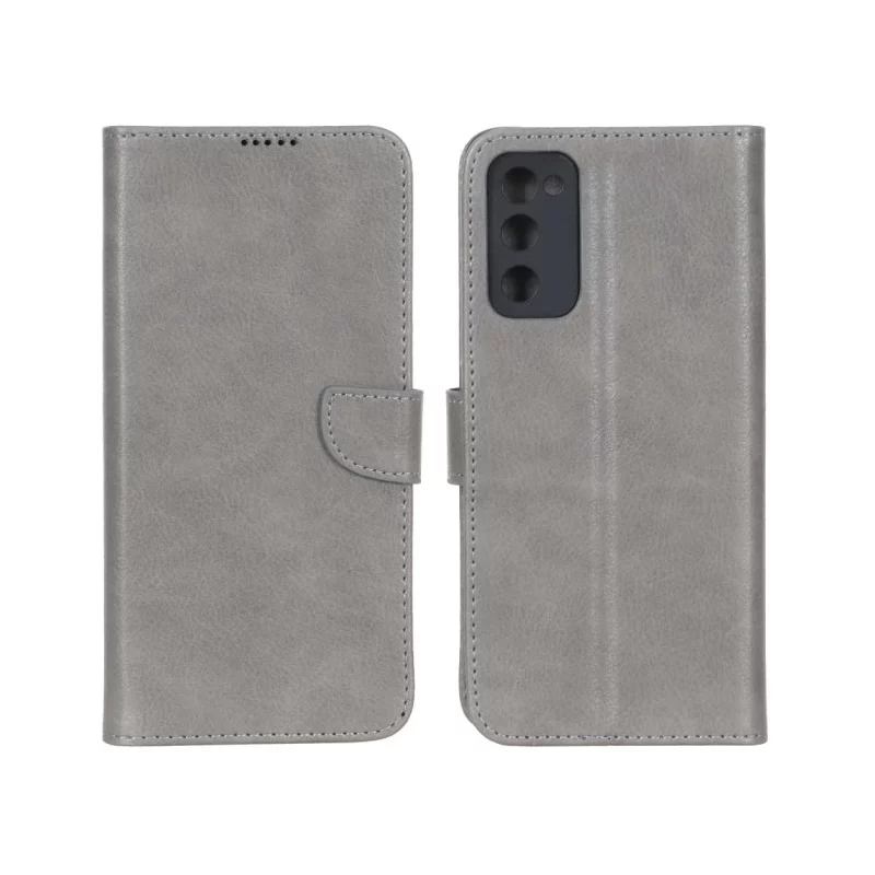 کیف چرمی موبایل مگنتی محافظ لنزدار KRF مدل Samsung Galaxy S20 FE - طوسی - تصویر 2