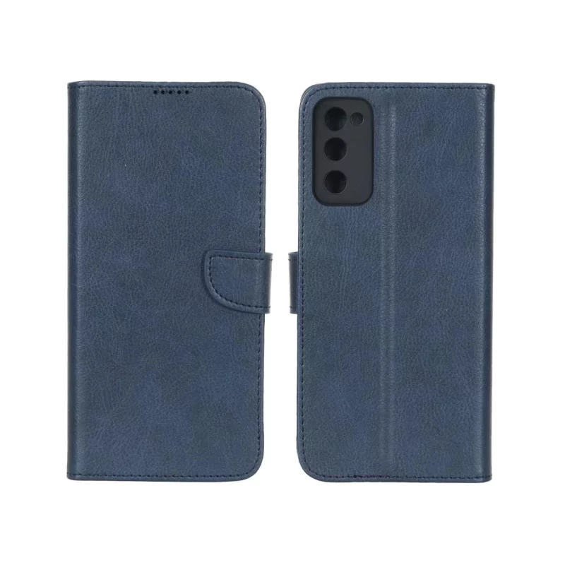کیف چرمی موبایل مگنتی محافظ لنزدار KRF مدل Samsung Galaxy S20 FE - سرمه ای - تصویر 2