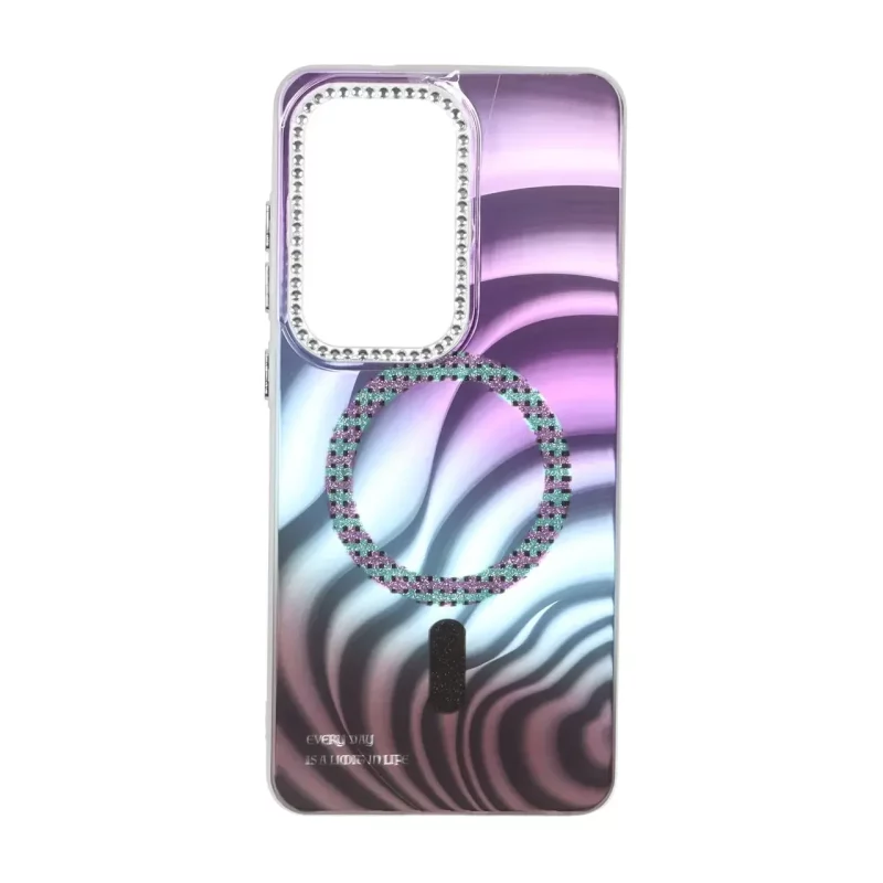 قاب هولوگرامی طرح مگ سیف اکلیلی دور لنز نگین دار Samsung Galaxy S26 Ultra - کد 49 - تصویر 2