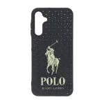 قاب حصیری طرح Polo دور لنز براق Samsung Galaxy A15 - مشکی