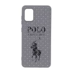 قاب حصیری طرح Polo دور لنز براق Samsung Galaxy A31 - خاکستری