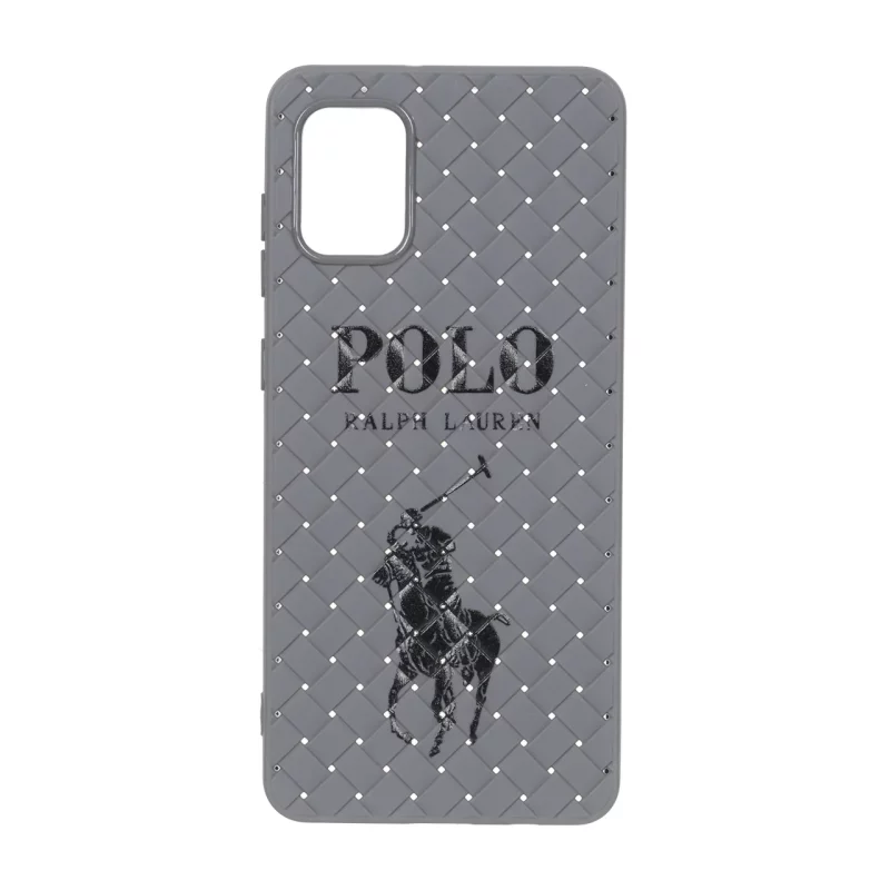 قاب حصیری طرح Polo دور لنز براق Samsung Galaxy A31 - خاکستری - تصویر 2