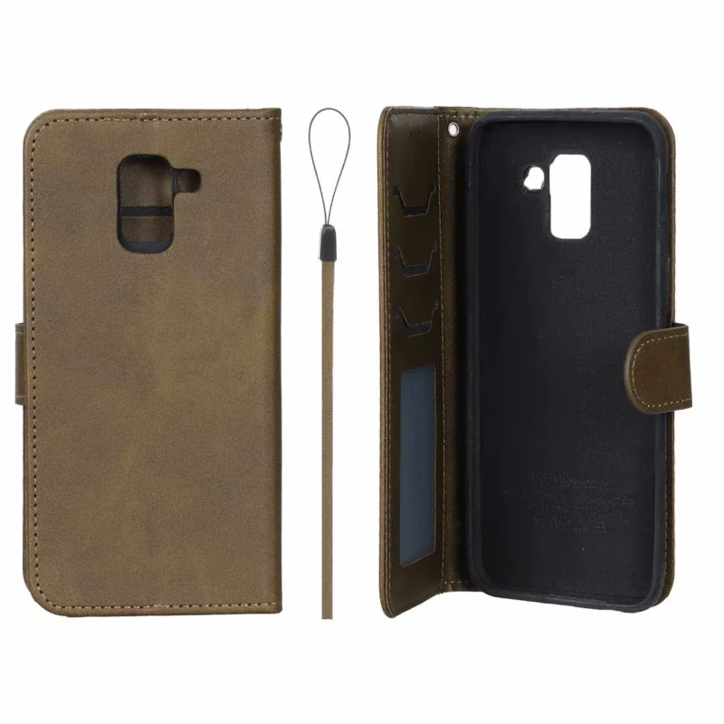 کیف موبایل مگنتی درجه یک داخل خز MNC Plus مدل Samsung Galaxy J6 2018 / J600 - سبز زیتونی - تصویر 2