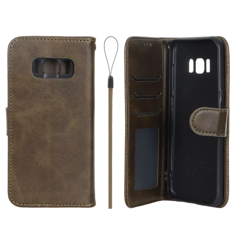 کیف موبایل مگنتی درجه یک داخل خز MNC Plus مدل Samsung Galaxy S8 - سبز زیتونی - تصویر 2