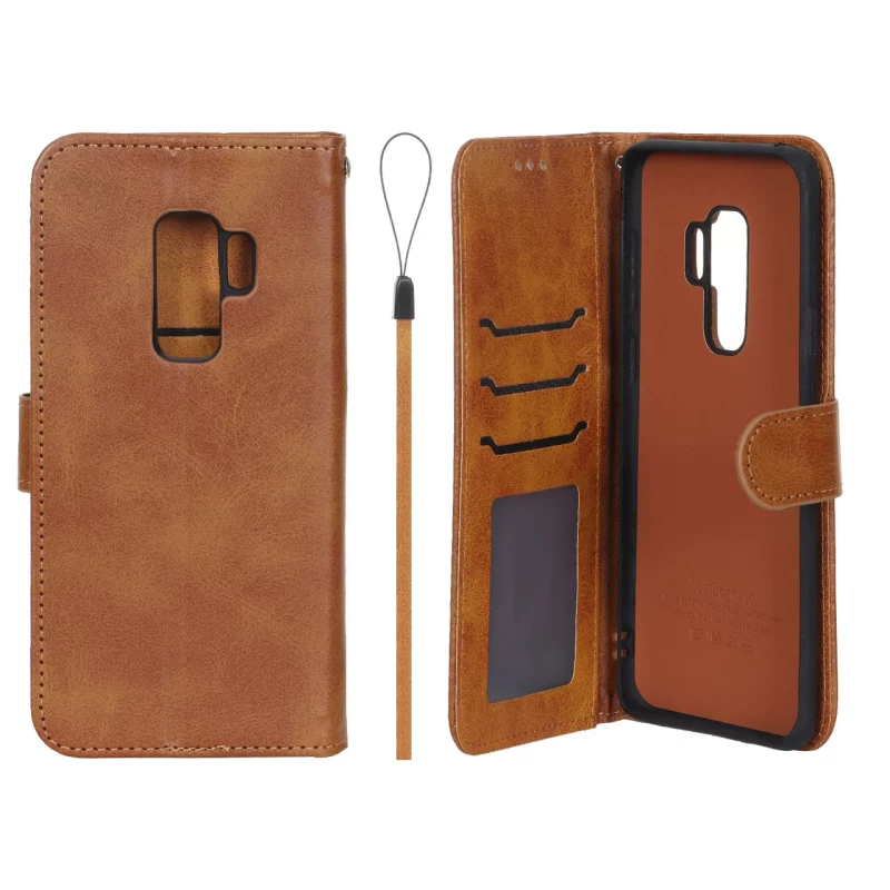 کیف موبایل مگنتی درجه یک داخل خز MNC Plus مدل Samsung Galaxy S9 Plus - عسلی - تصویر 2
