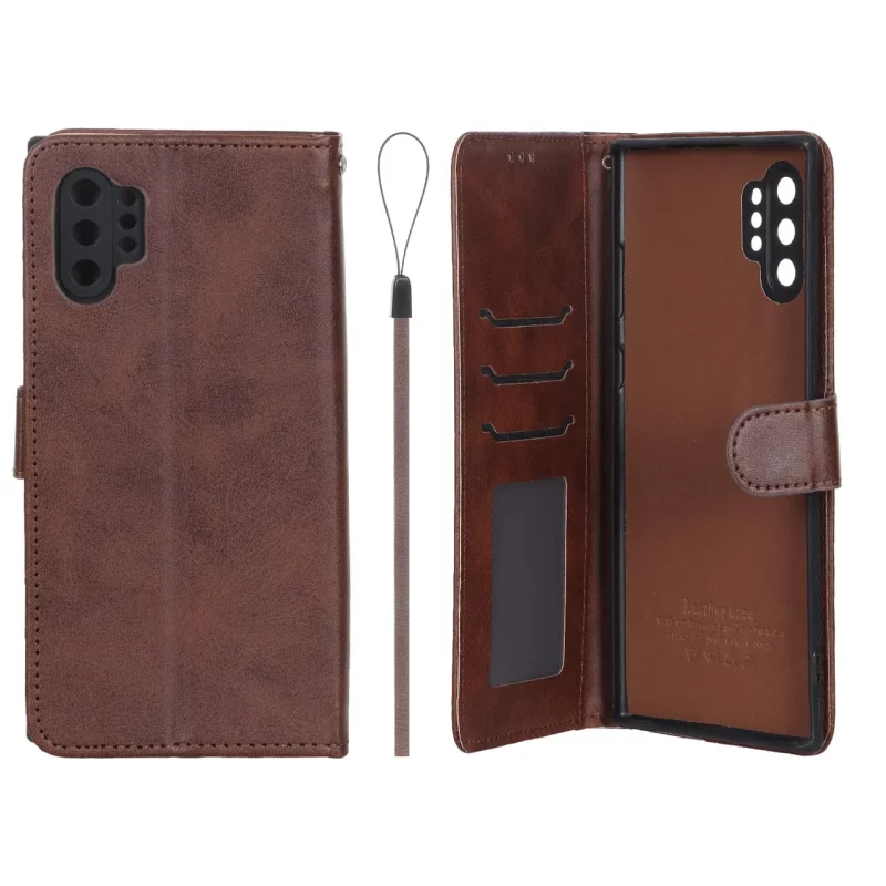 کیف موبایل مگنتی درجه یک داخل خز MNC Plus مدل Samsung Galaxy Note 10 Plus - قهوه ای - تصویر 2
