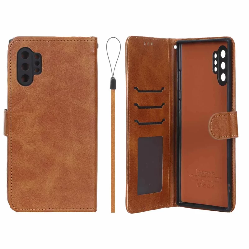 کیف موبایل مگنتی درجه یک داخل خز MNC Plus مدل Samsung Galaxy Note 10 Plus - عسلی - تصویر 2