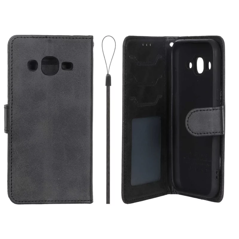 کیف موبایل مگنتی درجه یک داخل خز MNC Plus مدل Samsung Galaxy J2 (2015) / J200 - مشکی - تصویر 2
