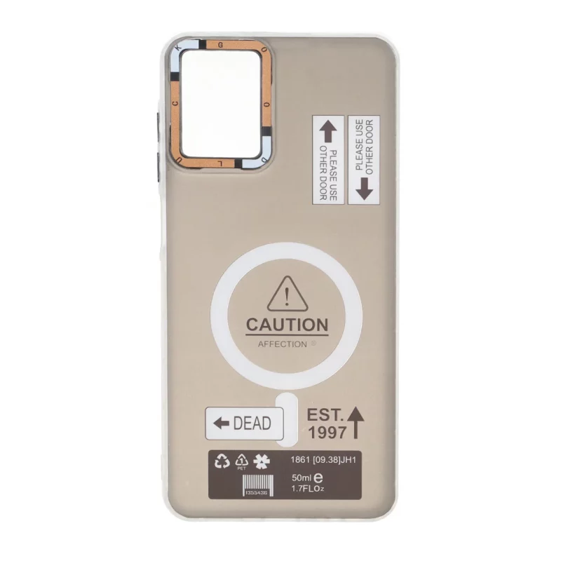 قاب Caution دور مات طرح مگ سیف Samsung Galaxy A07 - مشکی - تصویر 2