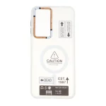 قاب Caution دور مات طرح مگ سیف Samsung Galaxy A17 / A26 - سفید