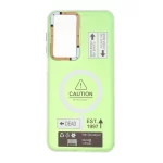 قاب Caution دور مات طرح مگ سیف Samsung Galaxy A17 / A26 - سبز