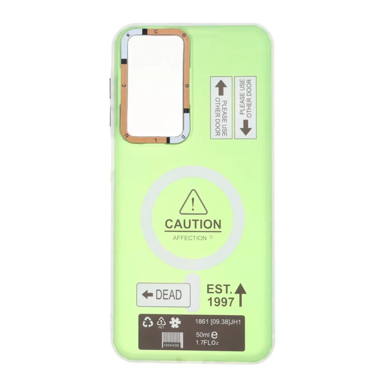 قاب Caution دور مات طرح مگ سیف Samsung Galaxy A17 / A26 - سبز - تصویر 2