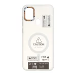 قاب Caution دور مات طرح مگ سیف Samsung Galaxy A11 / M11 - سفید