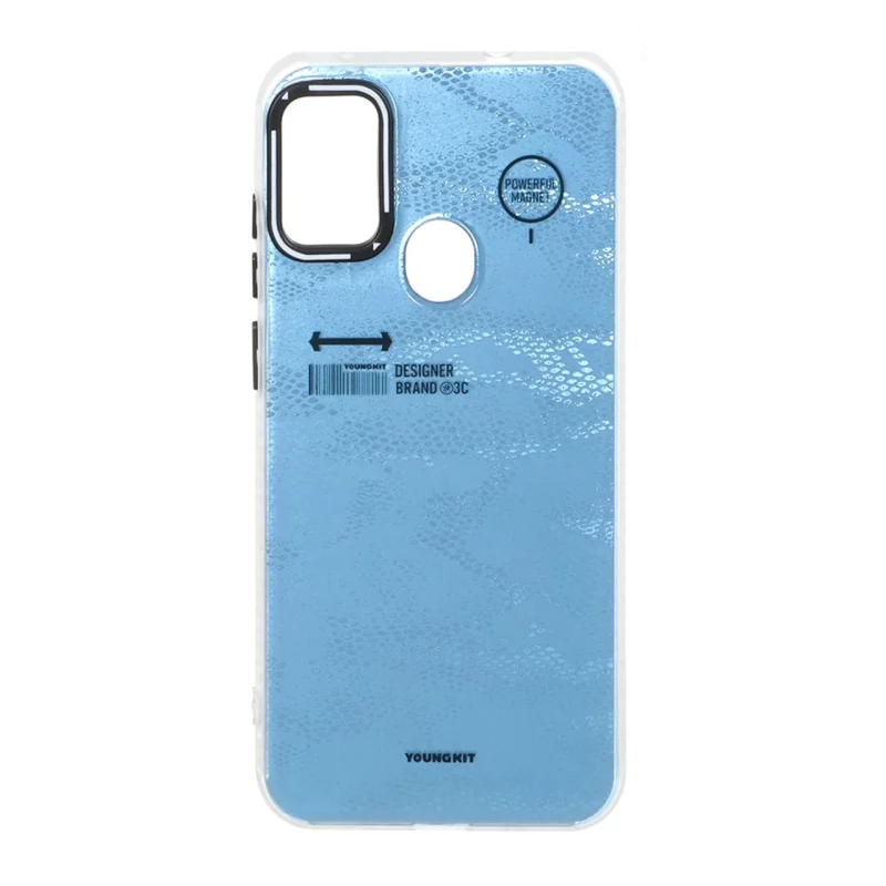 قاب Youngkit طرح بارکد پوست ماری دور مات Samsung Galaxy A11 / M11 - آبی آسمانی - تصویر 2