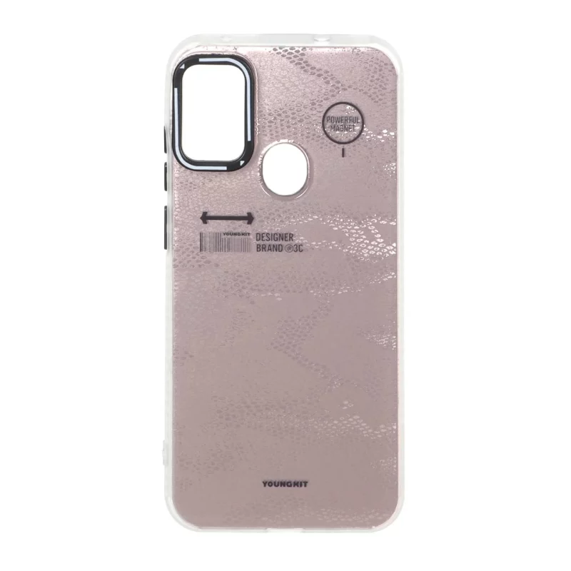 قاب Youngkit طرح بارکد پوست ماری دور مات Samsung Galaxy A11 / M11 - رزگلد - تصویر 2