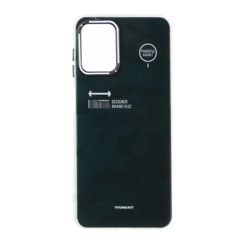 قاب Youngkit طرح بارکد پوست ماری دور مات Samsung Galaxy A12 / M12 / F12 - سبز تیره - تصویر 2