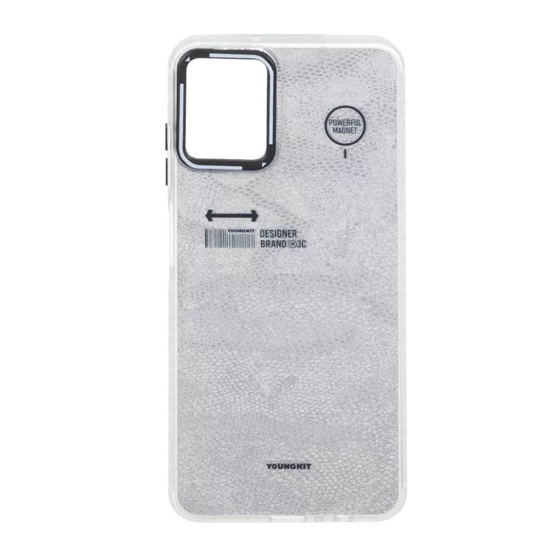 قاب Youngkit طرح بارکد پوست ماری دور مات Samsung Galaxy A07 - نقره ای - تصویر 2