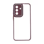 قاب شفاف لنز کربن دور رنگی محافظ لنزدار Samsung Galaxy A57 - زرشکی