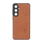قاب طرح چرم RYOURK مدل Samsung Galaxy S24 FE - عسلی