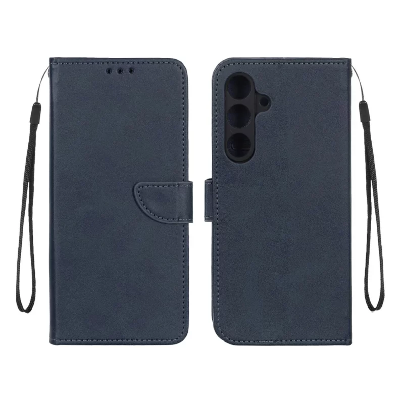 کیف چرمی موبایل مگنتی محافظ لنزدار Samsung Galaxy S25 FE - سرمه ای - تصویر 2