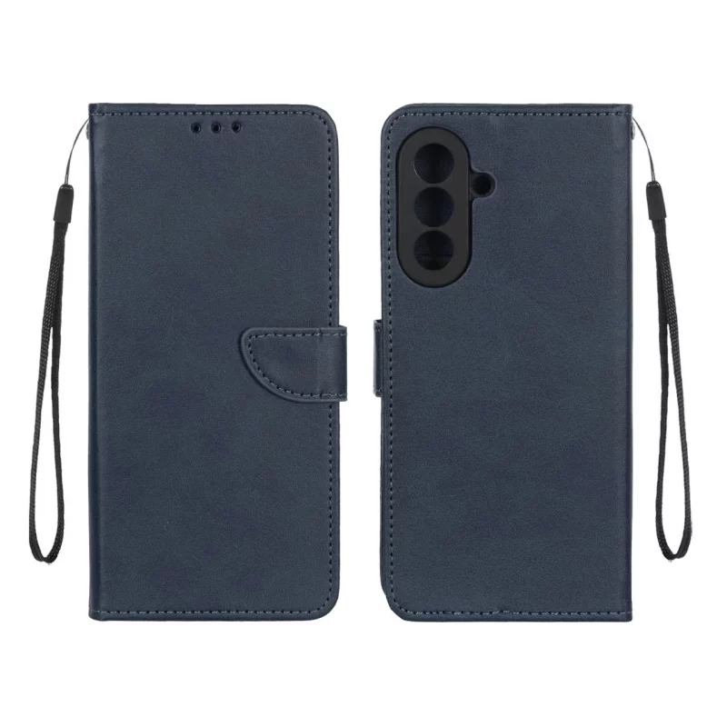 کیف چرمی موبایل مگنتی محافظ لنزدار Samsung Galaxy A57 - سرمه ای - تصویر 2