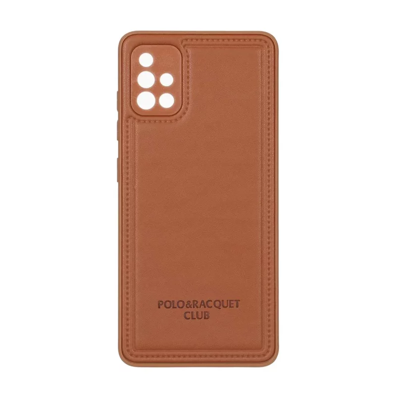 قاب چرمی Polo طرح دوخت محافظ لنزدار Samsung Galaxy A51 / M40s - قهوه ای - تصویر 2