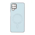 قاب سوزنی طرح مگ سیف نقره ای محافظ لنزدار Samsung Galaxy A12 / M12 / F12 - آبی