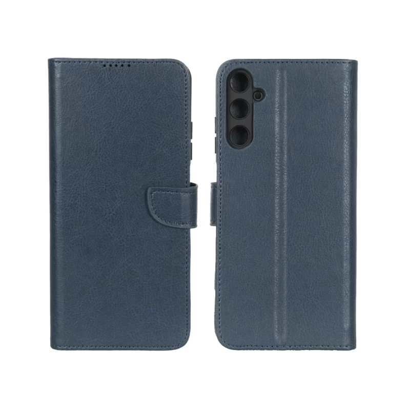 کیف چرمی موبایل مگنتی محافظ لنزدار KRF مدل Samsung Galaxy A05s - سرمه ای - تصویر 2