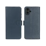 کیف چرمی موبایل مگنتی محافظ لنزدار KRF مدل Samsung Galaxy A07 - سرمه ای