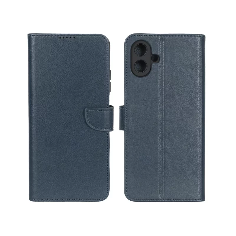 کیف چرمی موبایل مگنتی محافظ لنزدار KRF مدل Samsung Galaxy A07 - سرمه ای - تصویر 2